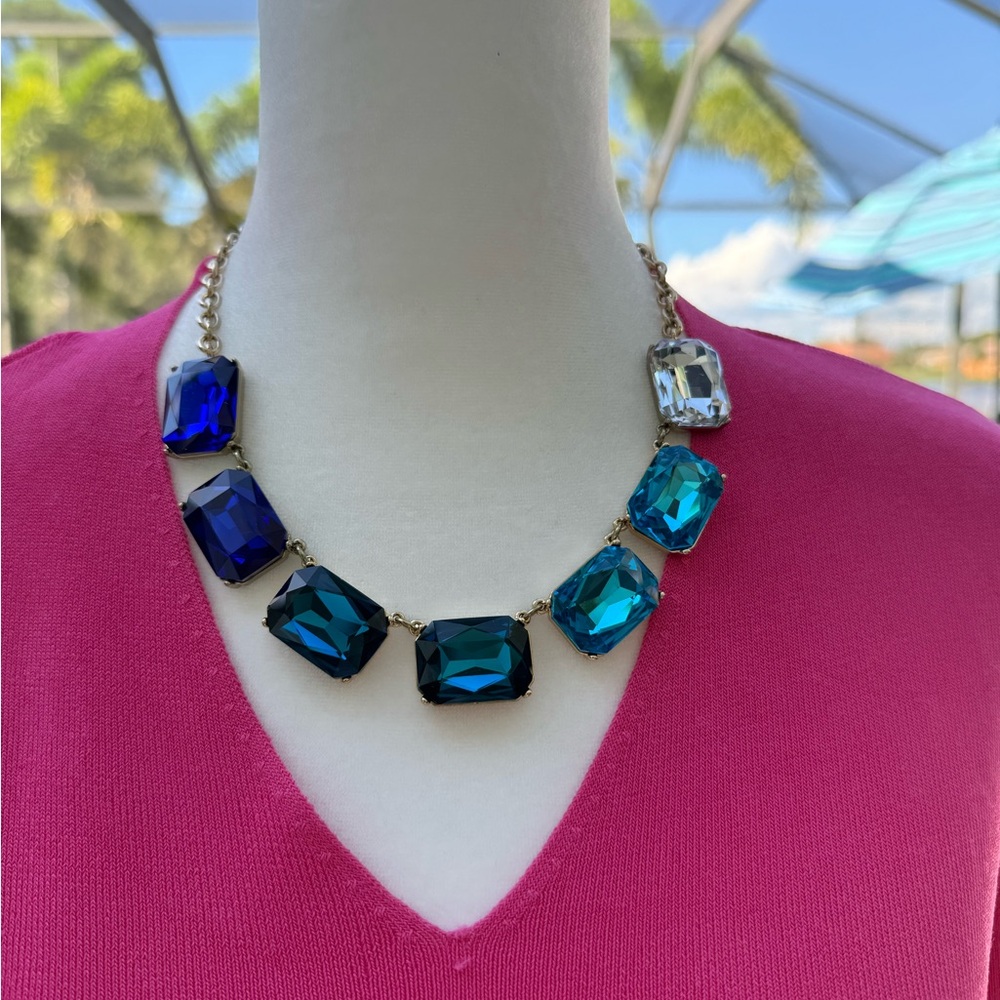 QVC Isaac Mizrahi Blue Stone/Gold Tone Nevklace